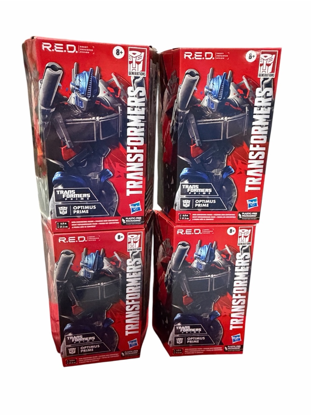 Transformers Bundle Of 4 R.E.D. Optimus Prime Figure Hasbro Prime Series NEW